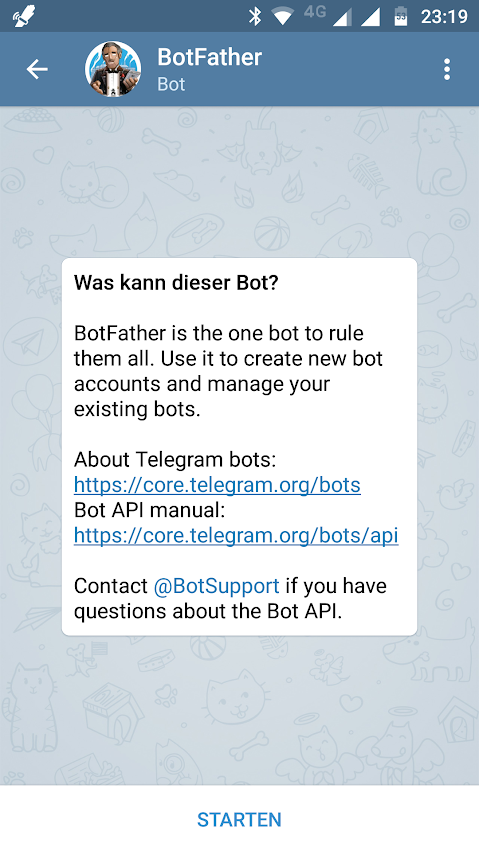 Telegram Conversation with BotFather - Bot